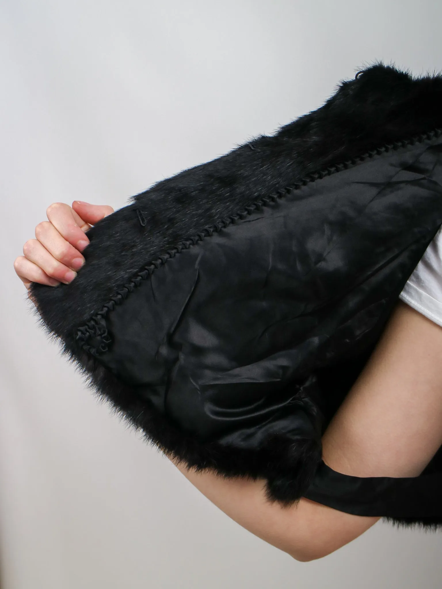 1960s Black Mink Fur Stole Capelet
