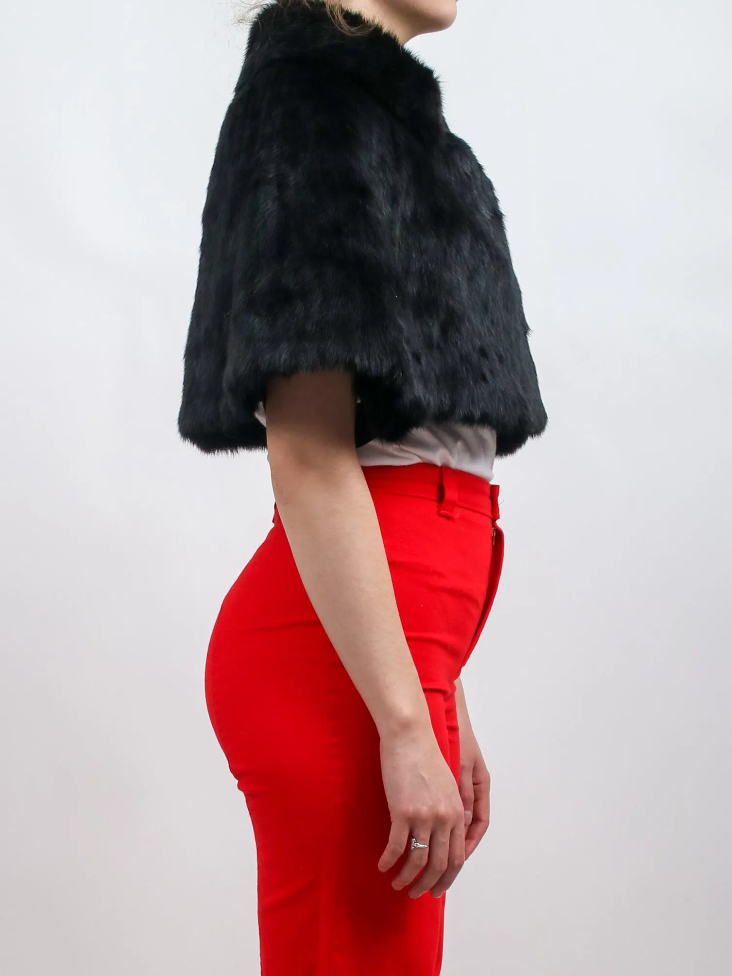 1960s Black Mink Fur Stole Capelet