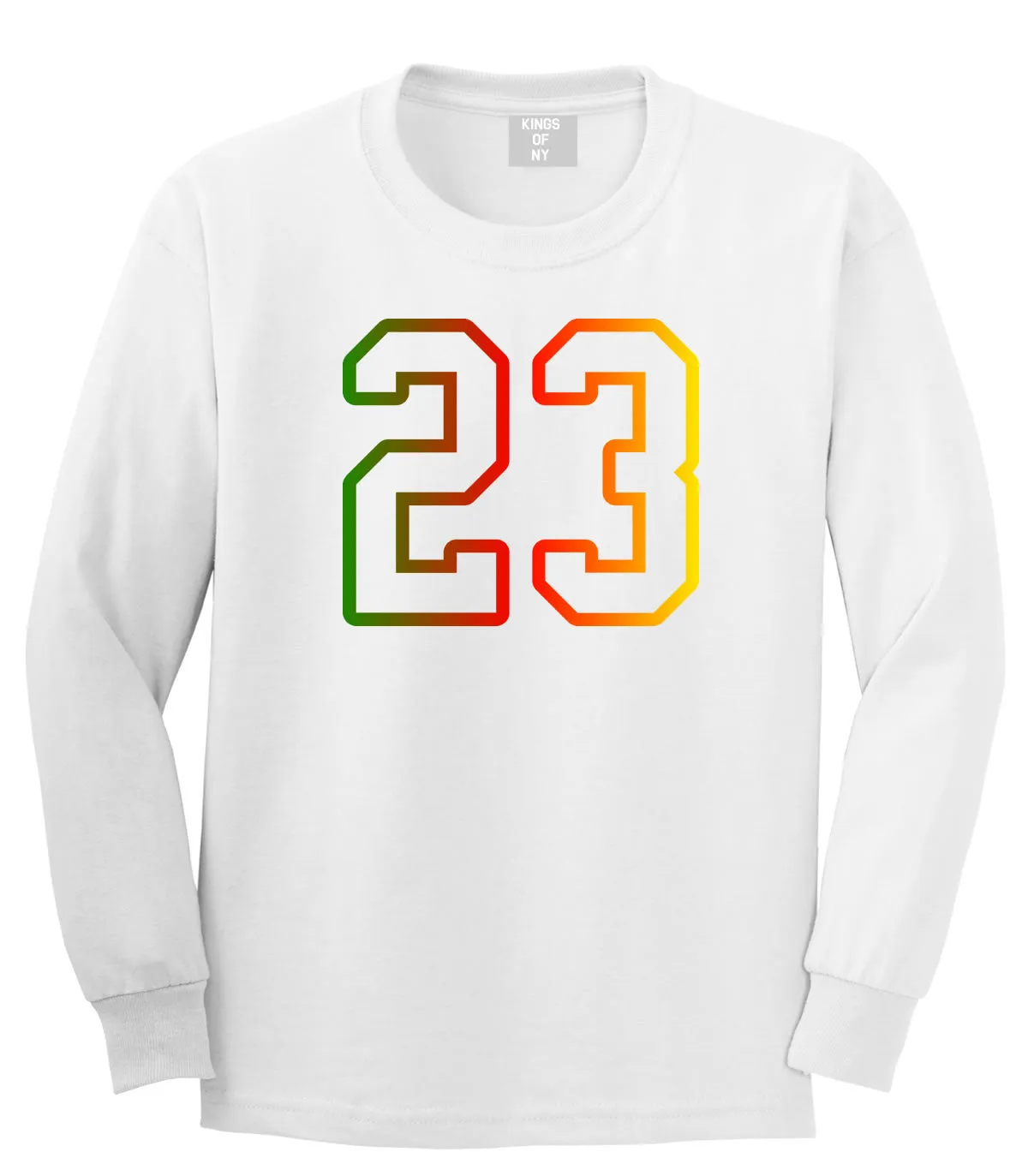 23 Cement Print Colorful Jersey Long Sleeve T-Shirt