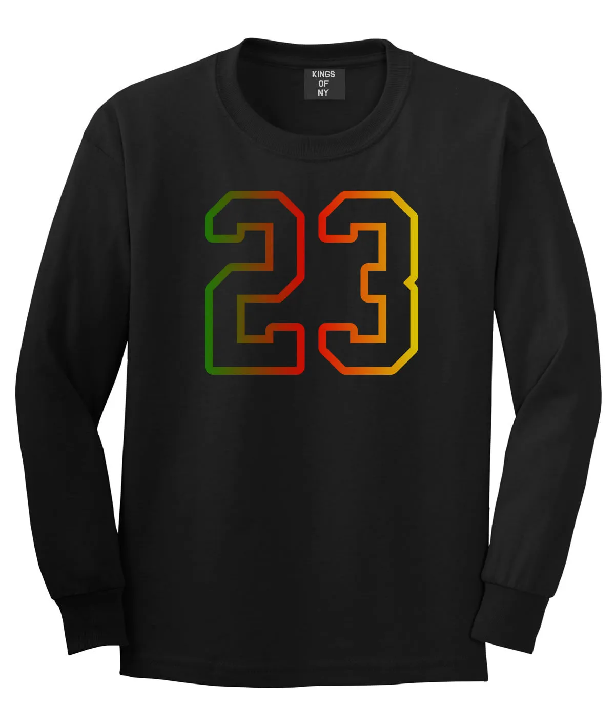 23 Cement Print Colorful Jersey Long Sleeve T-Shirt