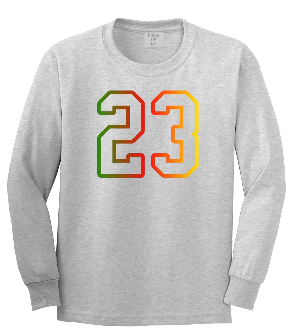 23 Cement Print Colorful Jersey Long Sleeve T-Shirt