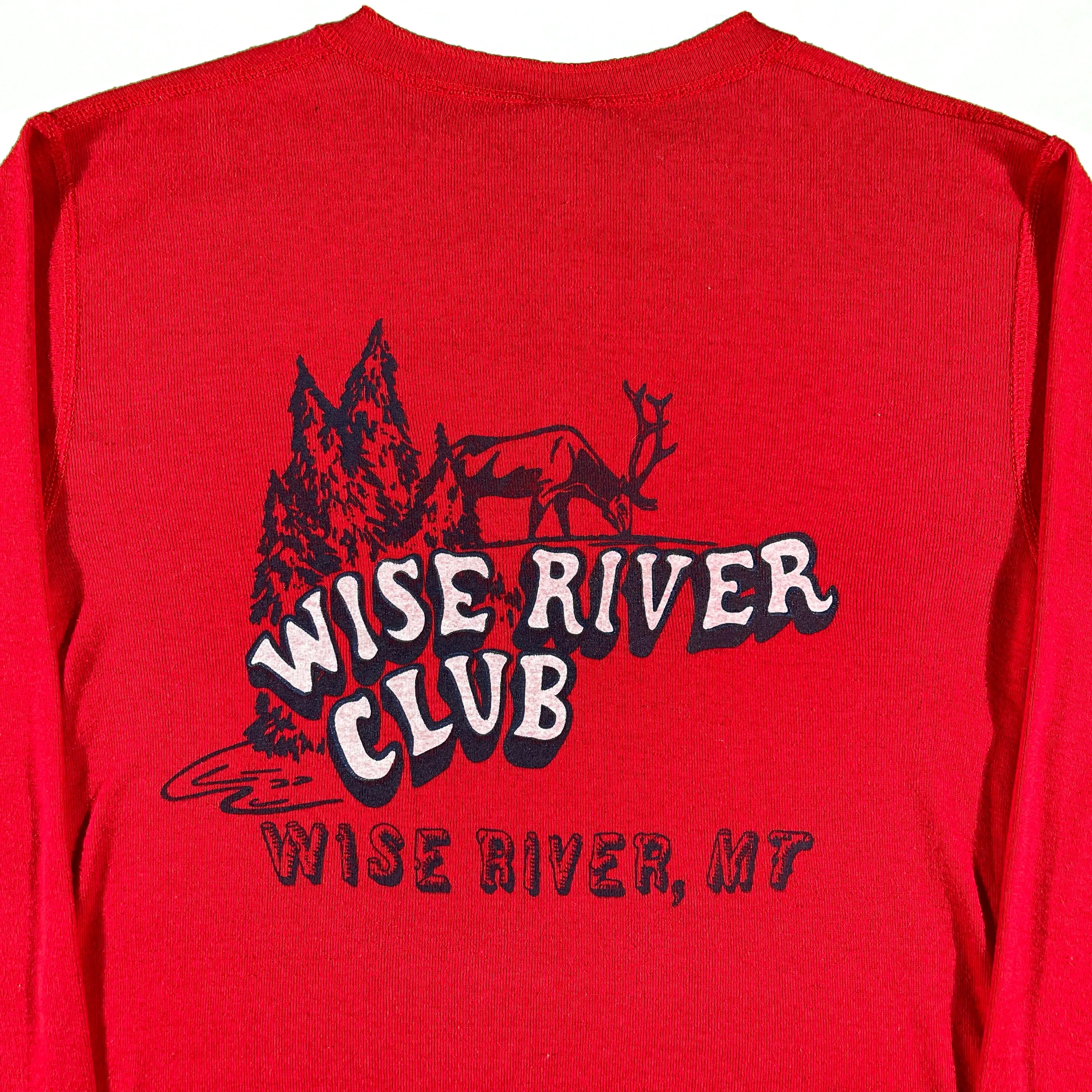 80s Wise River Montana Henley Thermal- S