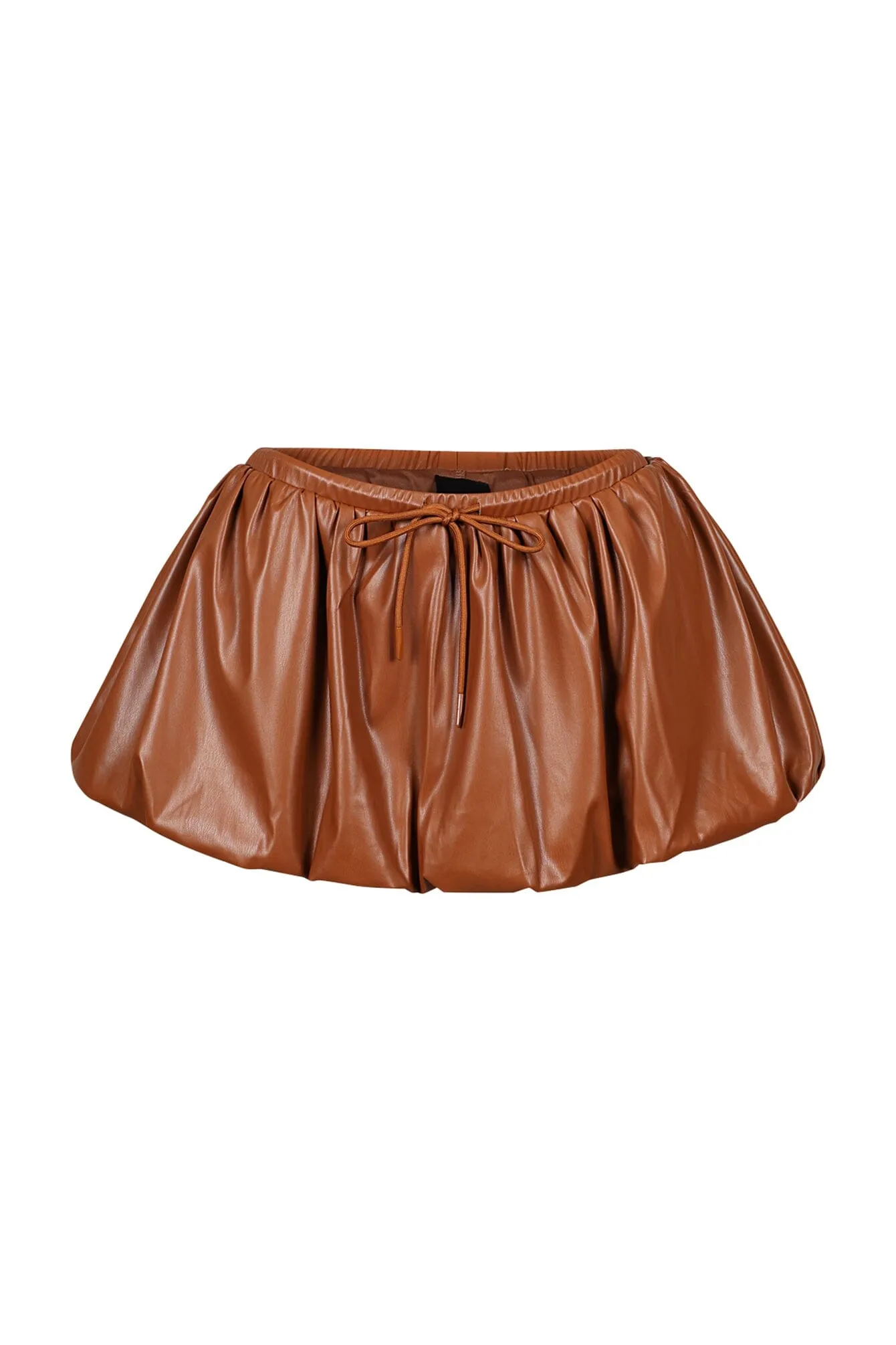 Adeline Faux Leather Bubble Mini Skirt