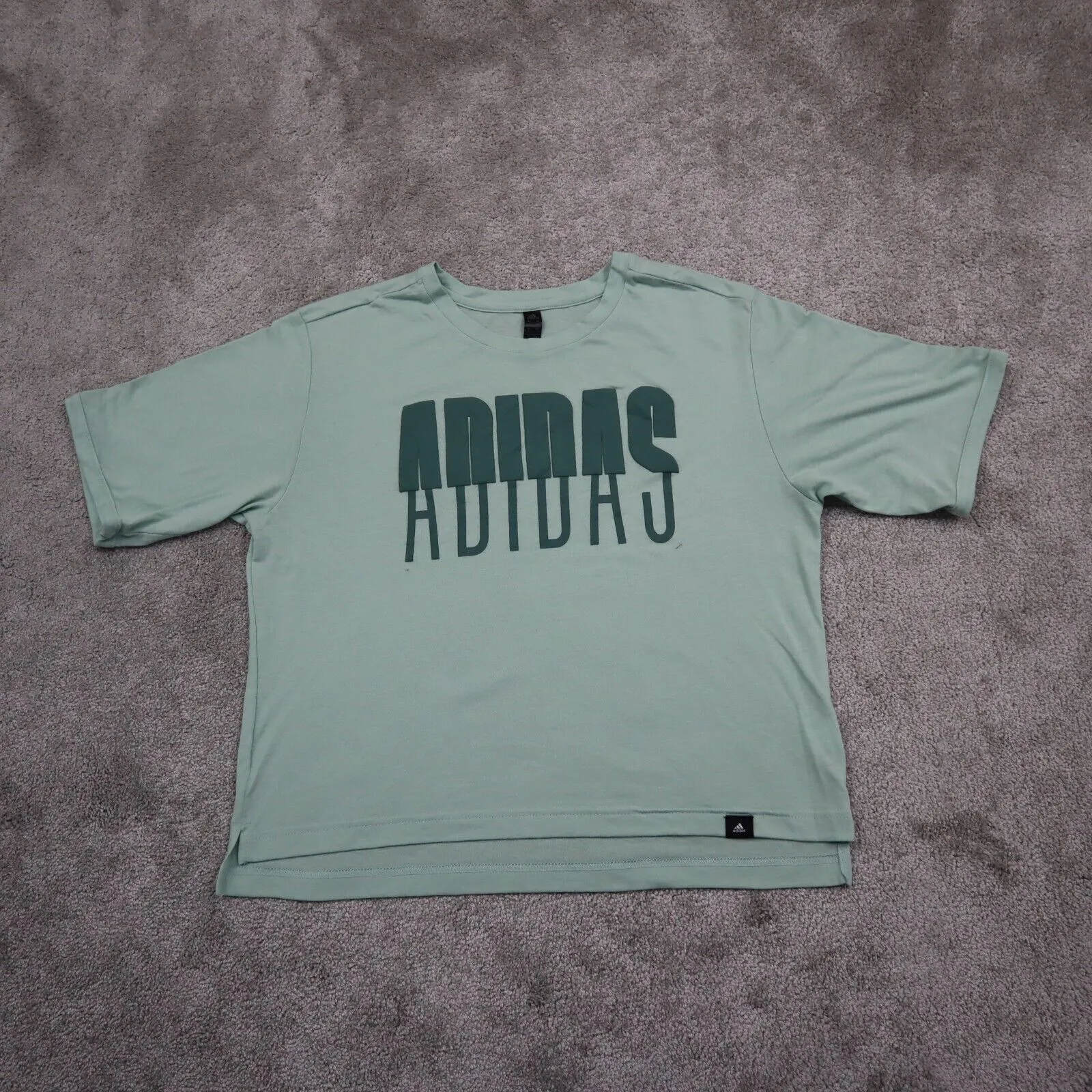 Adidas Climalite Womens Crew Neck T Shirt Short Sleeve Light Green Size XS