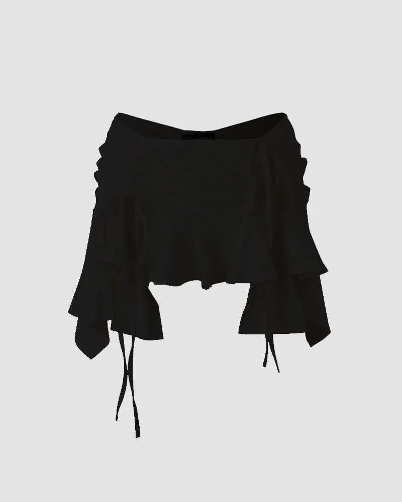 Astraelle – Dynamic hem – Ruffled asymmetrical mini skirt