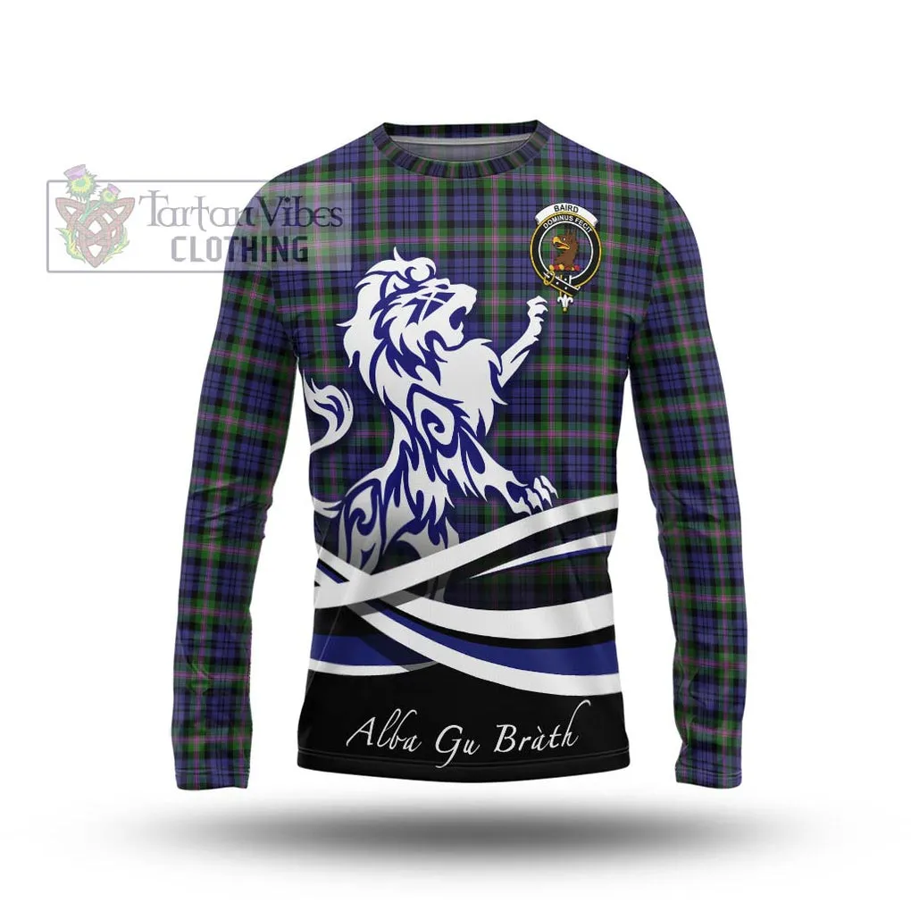 Baird Modern Tartan Long Sleeve T-Shirt with Alba Gu Brath Regal Lion Emblem
