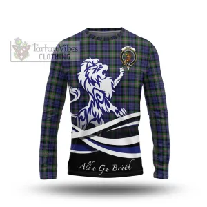Baird Modern Tartan Long Sleeve T-Shirt with Alba Gu Brath Regal Lion Emblem