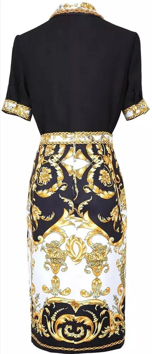 Baroque Trim Blouse and Skirt Set