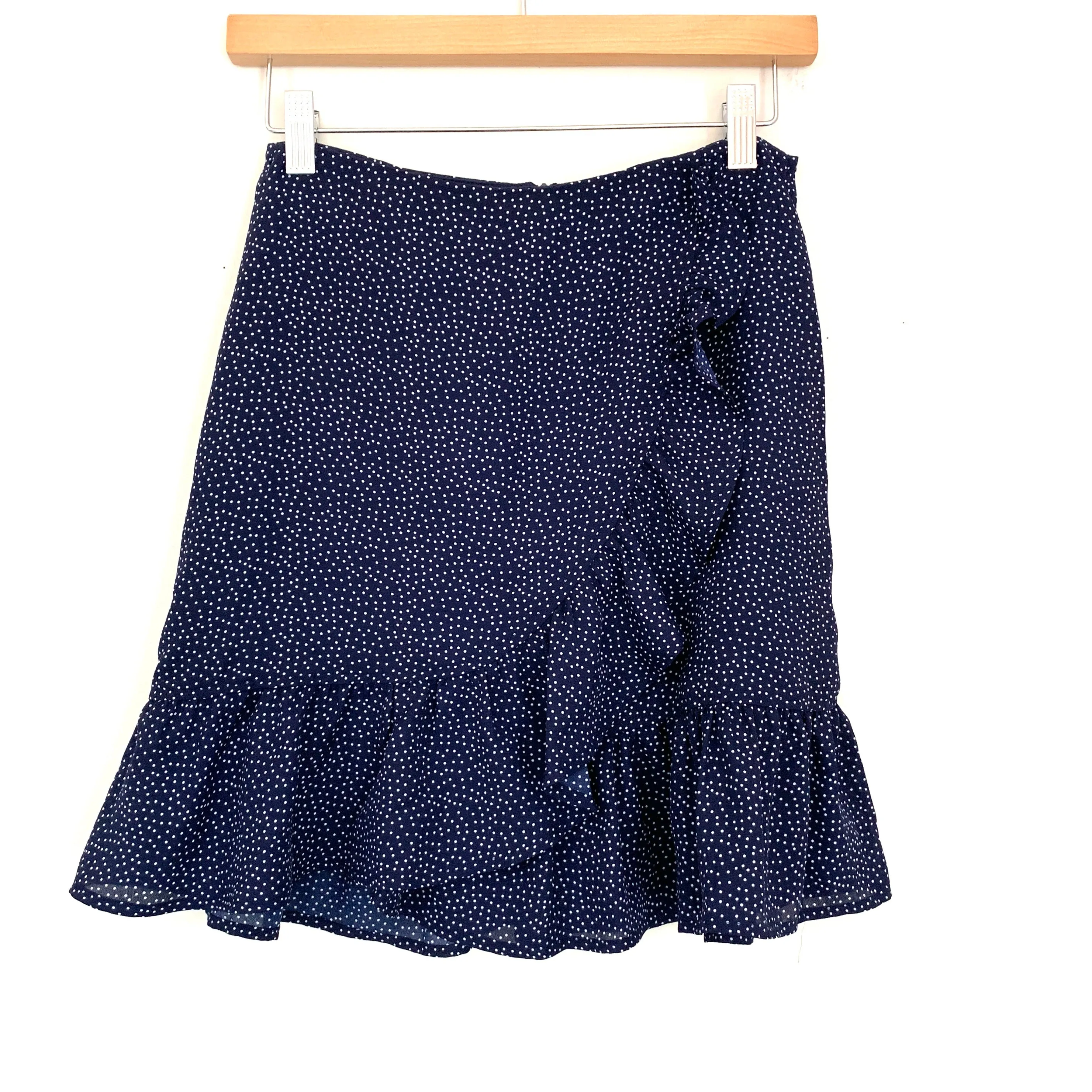 Beau Tissu Ruffle Dot Faux Wrap Skirt- Size S (see notes)