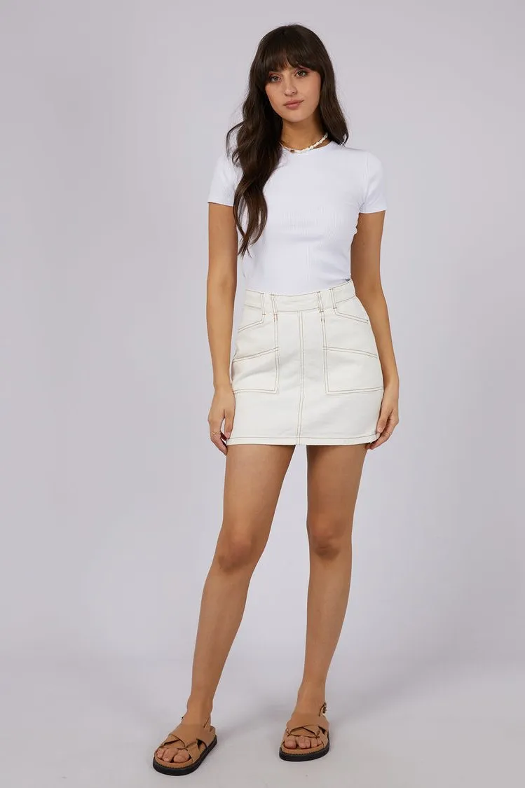 Becca Denim Skirt | Vintage White