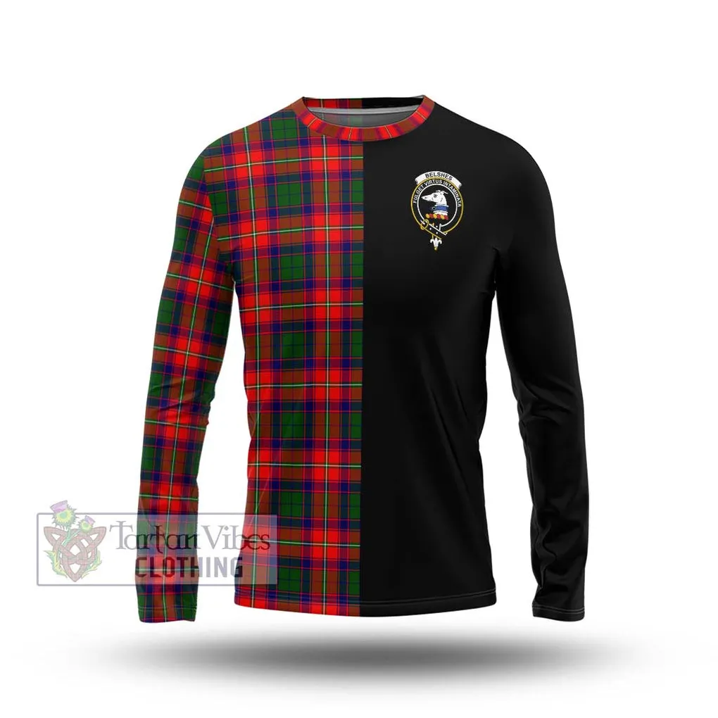 Belshes Tartan Long Sleeve T-Shirt with Family Crest and Half Of Me Style