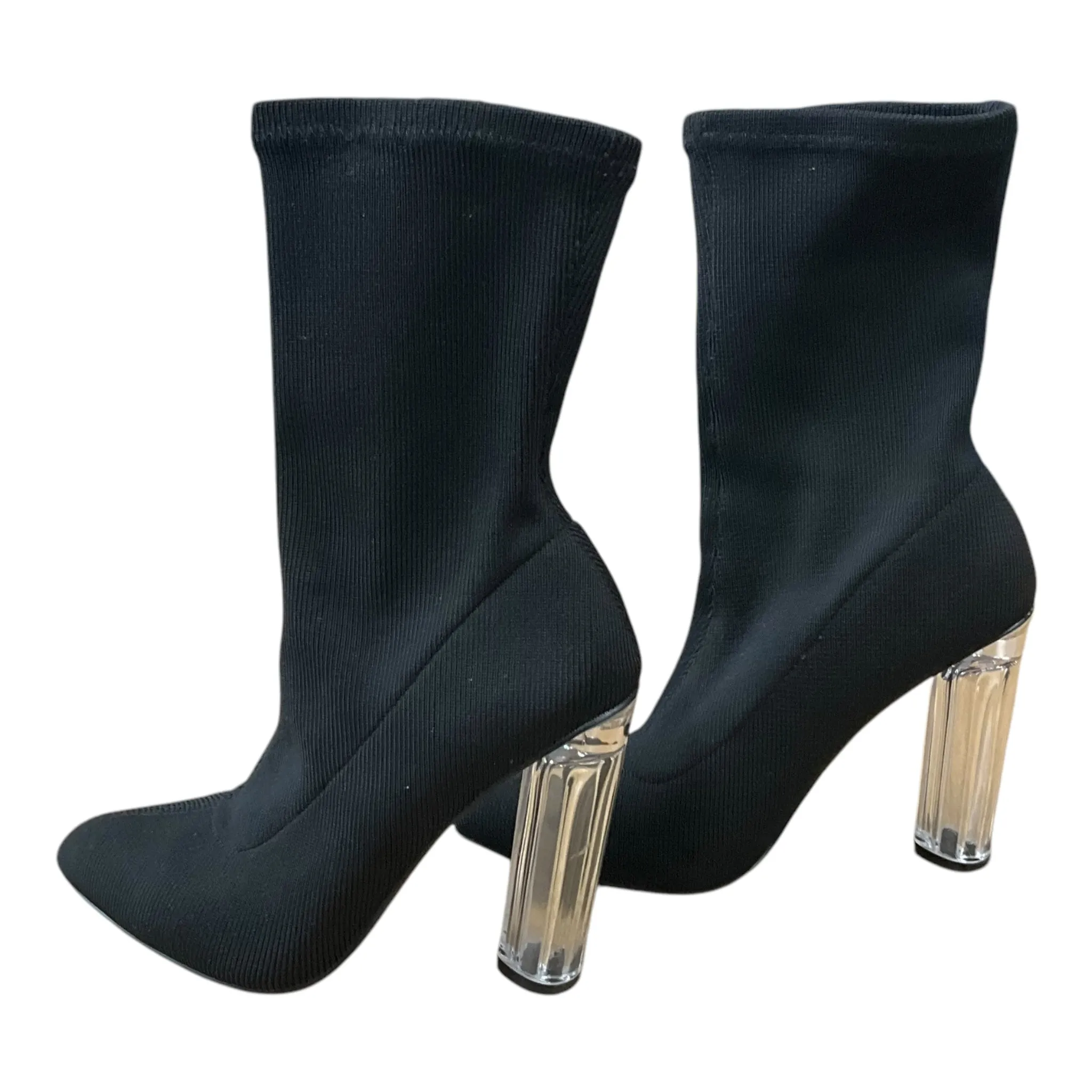 Boots Mid-calf Heels By Clothes Mentor In Black, Size: 7.5