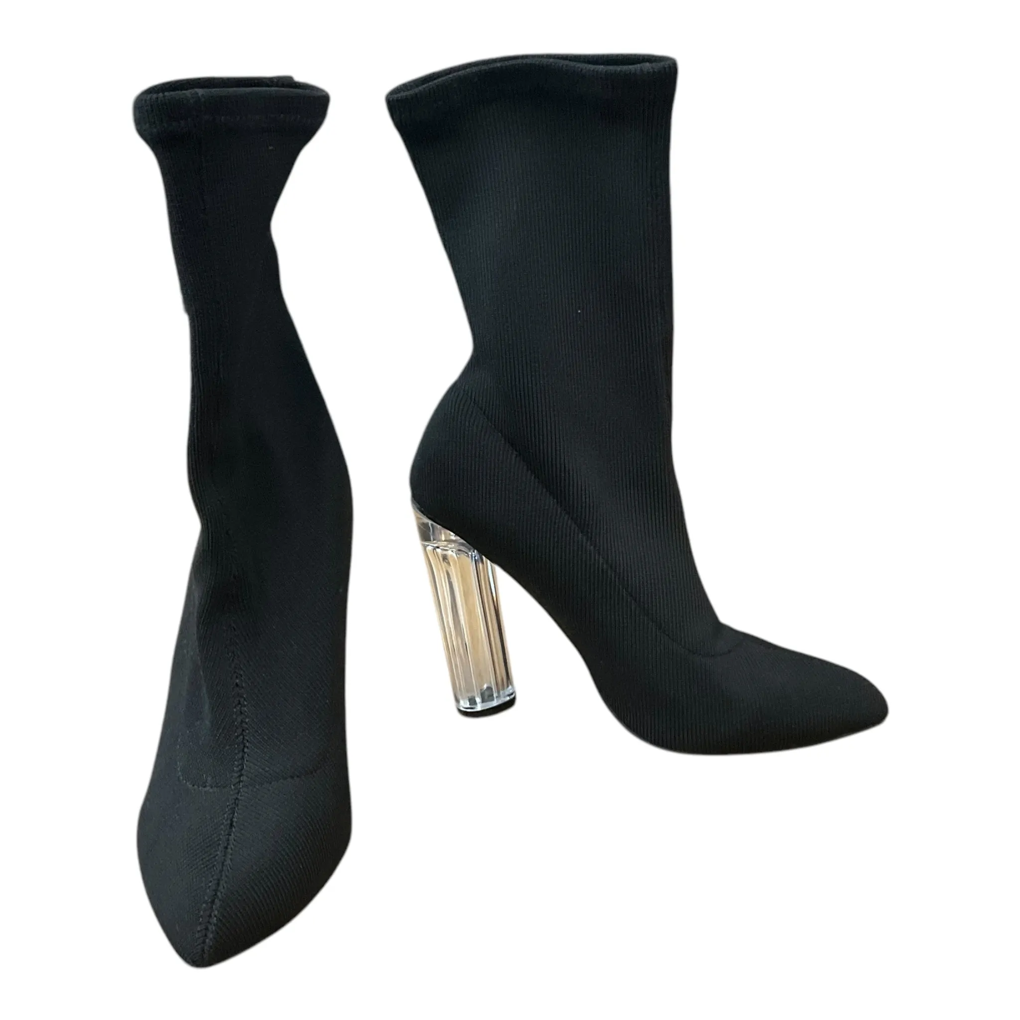 Boots Mid-calf Heels By Clothes Mentor In Black, Size: 7.5