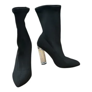 Boots Mid-calf Heels By Clothes Mentor In Black, Size: 7.5