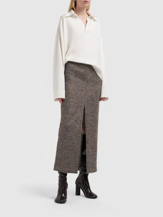 Bottega Veneta   Wool twill long skirt 