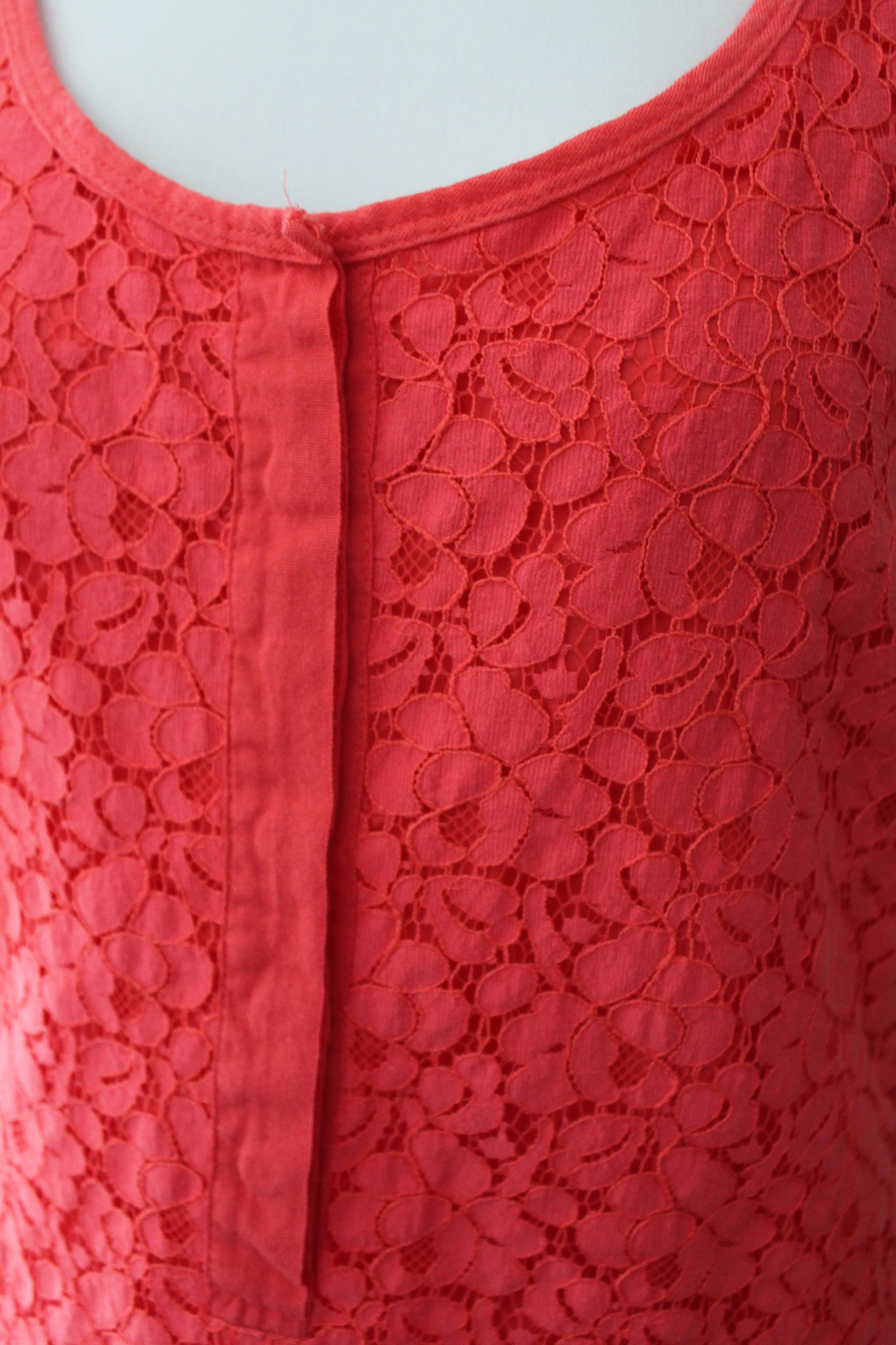 Bright Spring Orange Red Lace Top