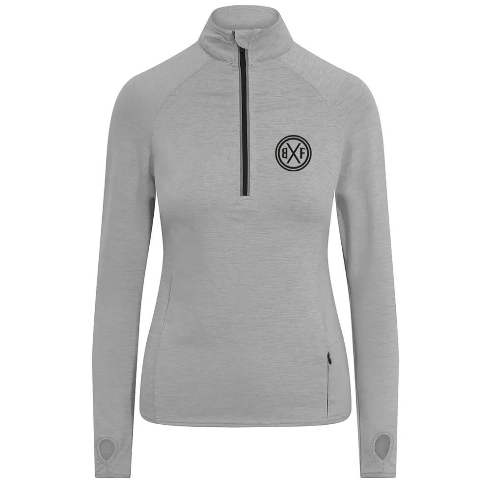 Bxf Womens Lightweight Half Zip Long Sleeve Top