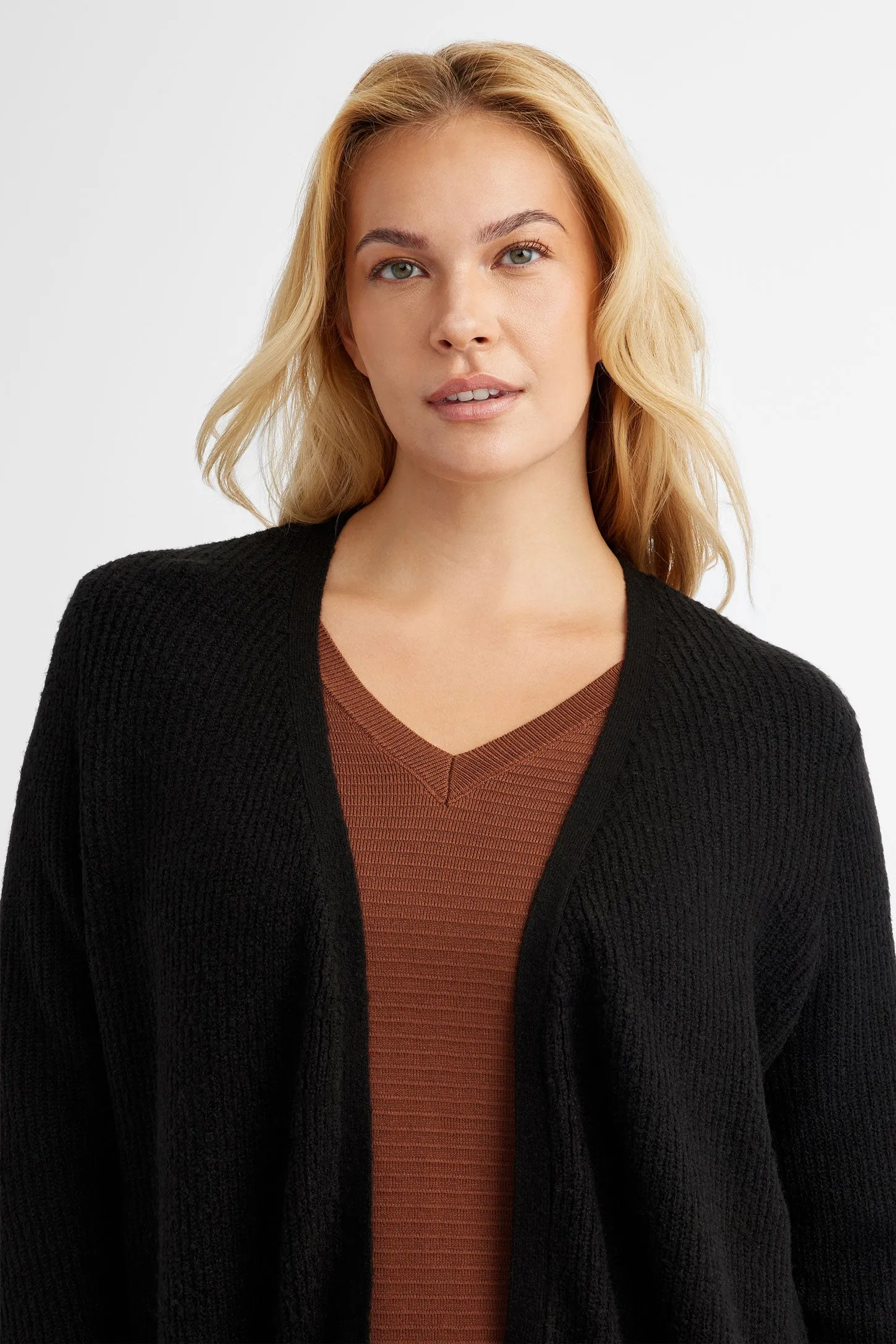 Cardigan en tricot côtelé - Femme