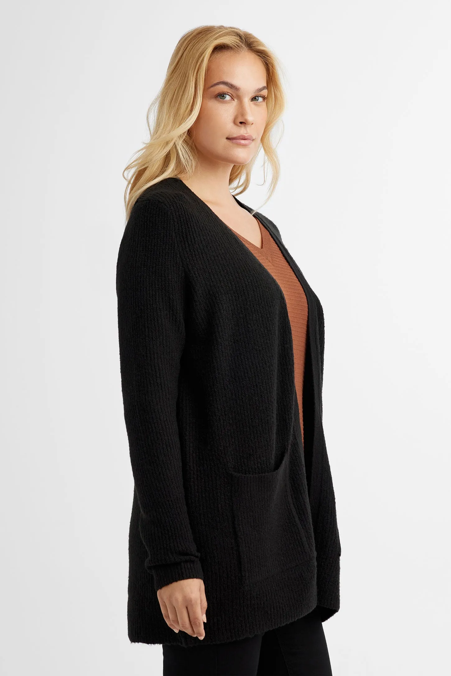 Cardigan en tricot côtelé - Femme