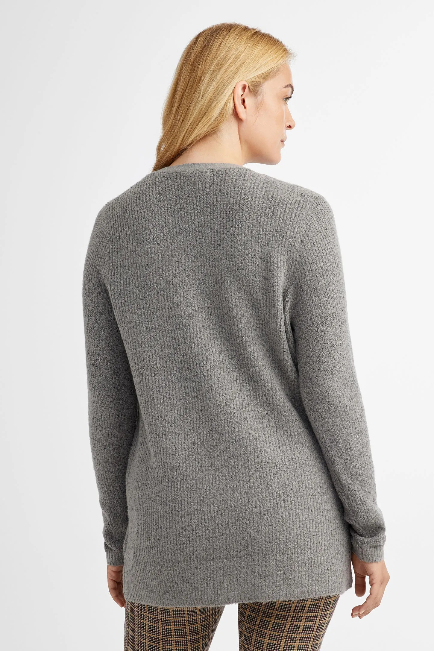 Cardigan en tricot côtelé - Femme