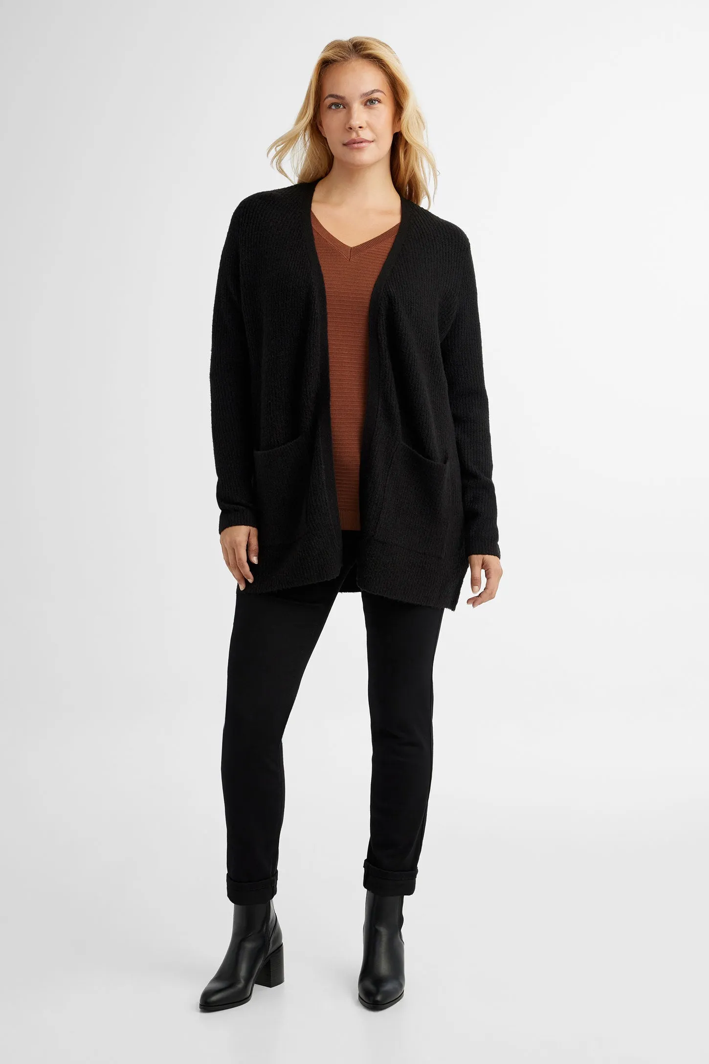 Cardigan en tricot côtelé - Femme