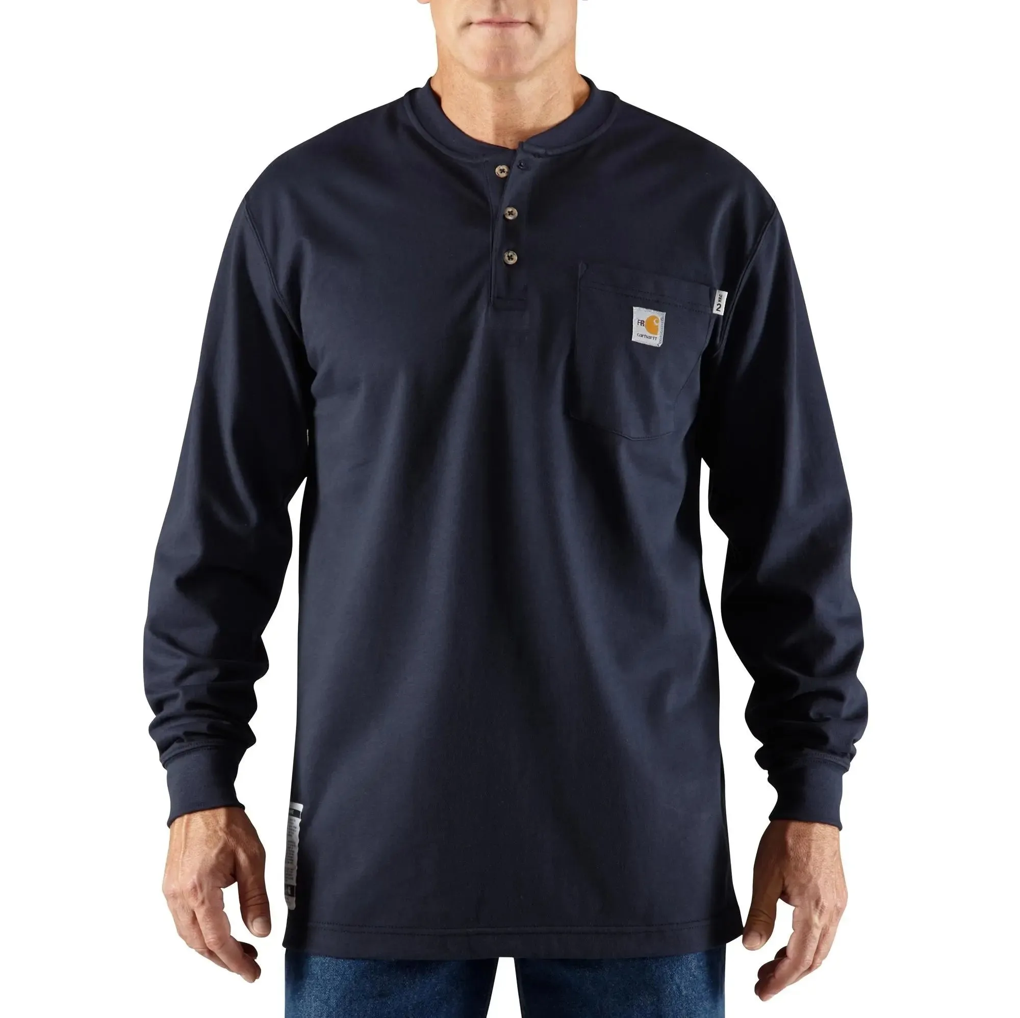 CARHARTT-Flame Resistant Force Loose Fit Midweight Long-Sleeve Pocket Henley T-Shirt