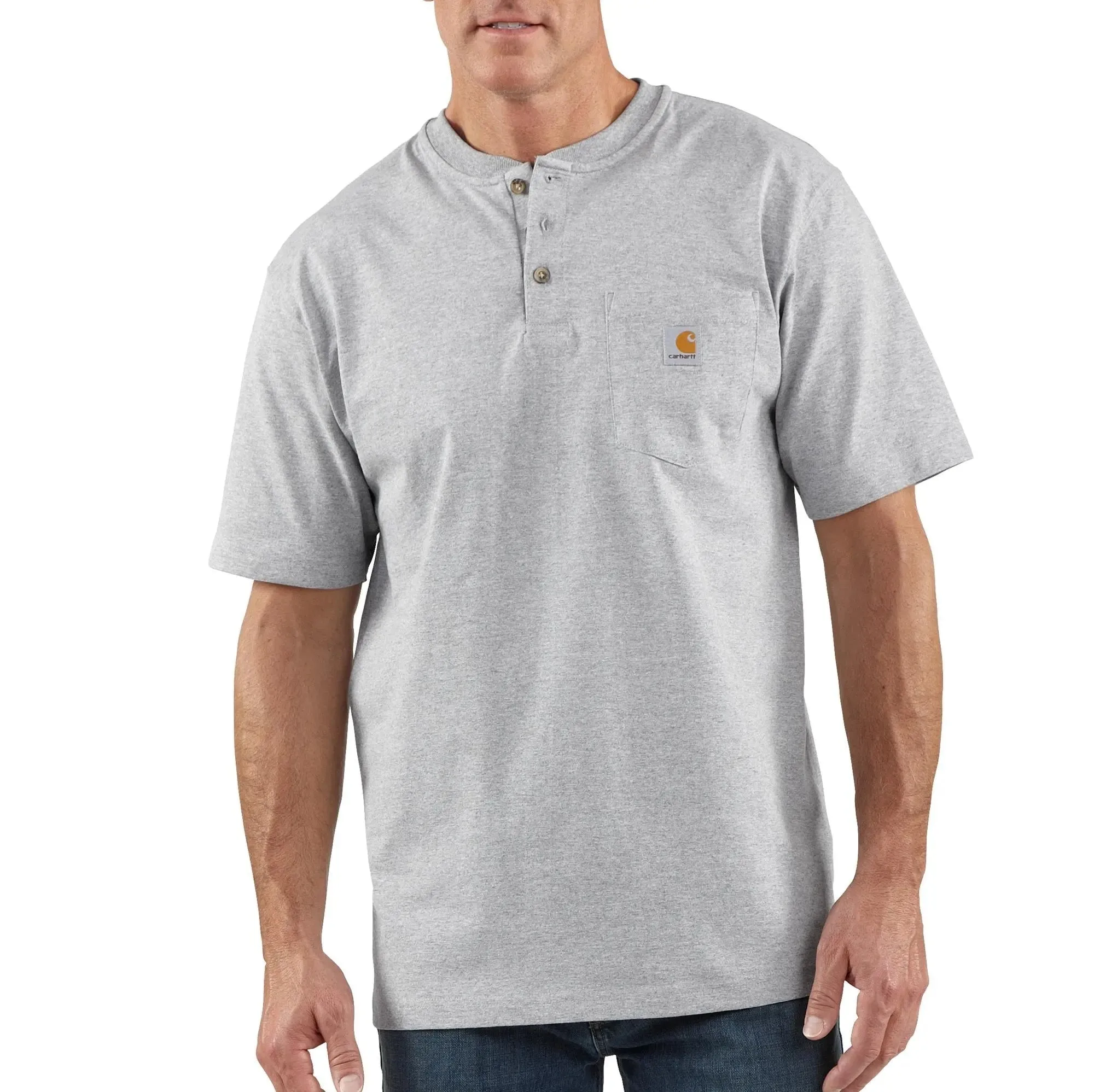 CARHARTT - Loose Fit Heavyweight Short-Sleeve Pocket Henley T-Shirt