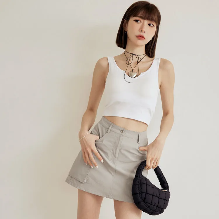 Casual Cooling Cargo Pocket Short Mini Skirt
