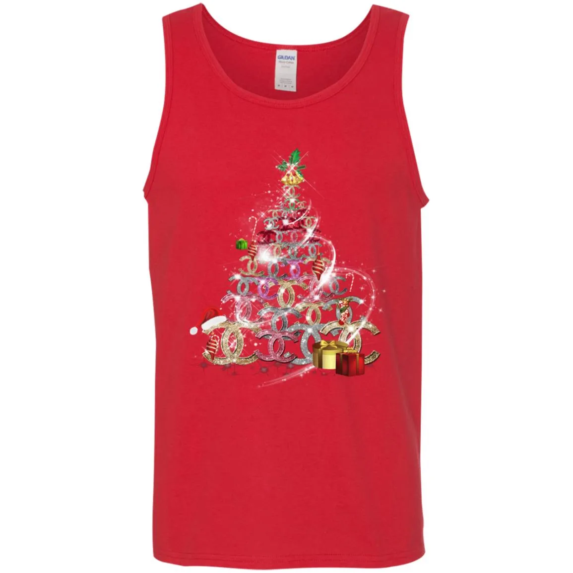 Chanel Christmas Tree T-shirt Men Cotton Tank