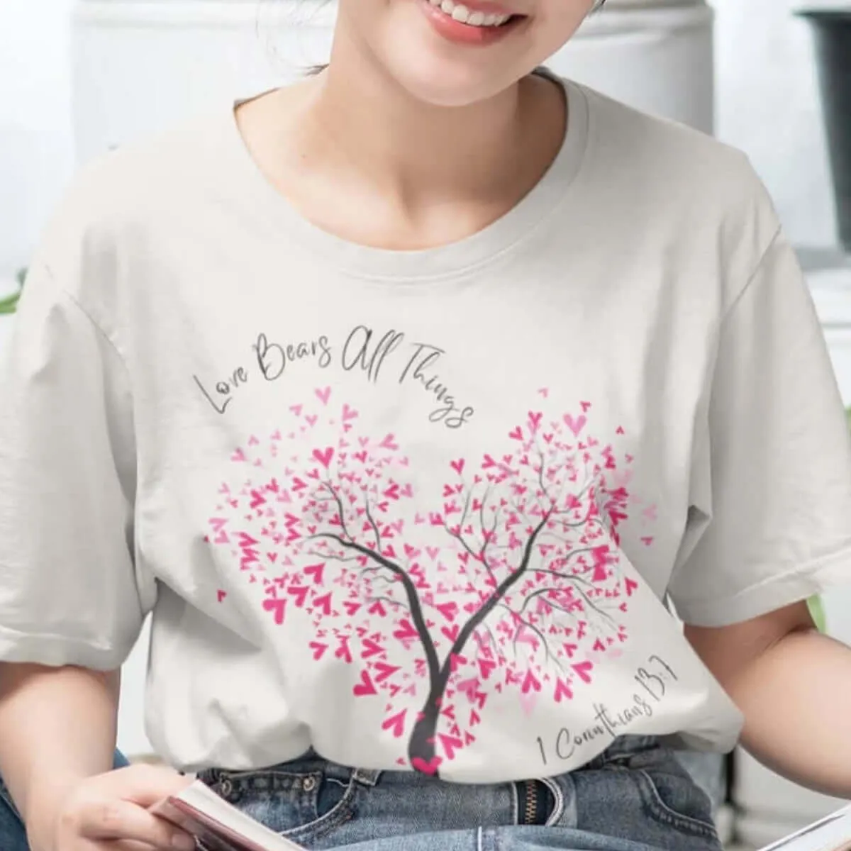 Christian Love t-Shirt Wedding Shirt Valentines Love Bears All Things Tee