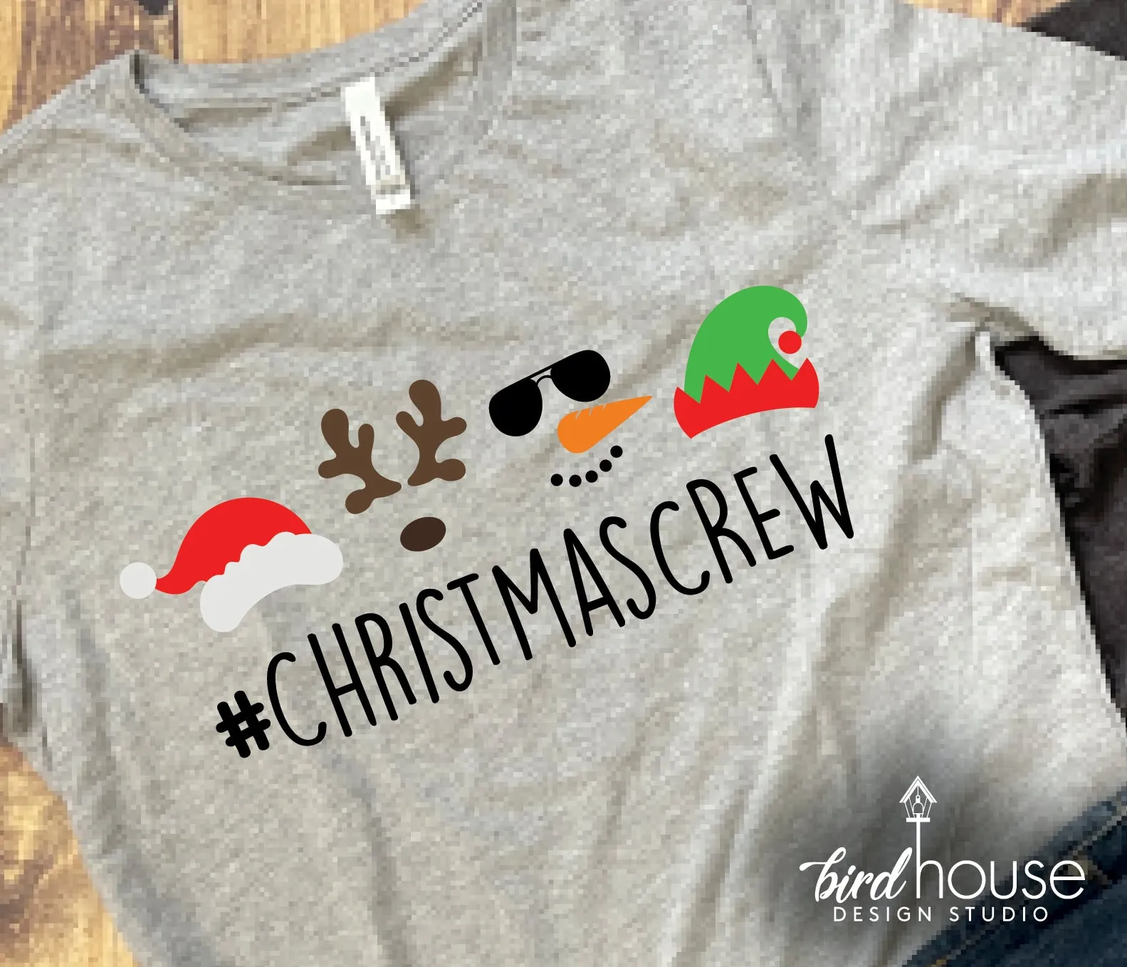 Christmas Crew Shirt, Cute Graphic Tee Santa Squad