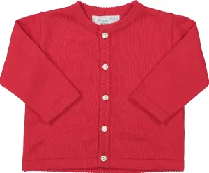 Classic Red Knit Cardigan - Select Size