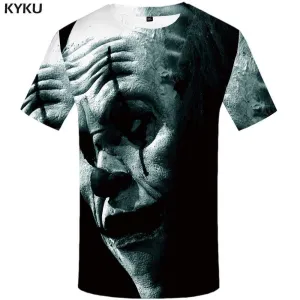 Clown T-shirts Men Blood T shirts Funny War Tshirts Print Retro T-shirt 3d Cosplay Tshirt Anime Mens Clothing Graphic Unisex