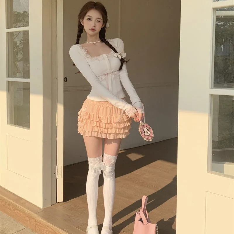 Cute Top   Skirt Set PL53114