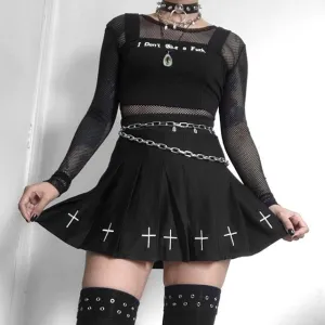 Dark Embroidered Skirt KF90169