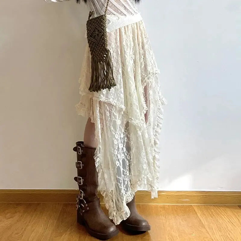 Deeptown Lace Asymmetrical Skirt