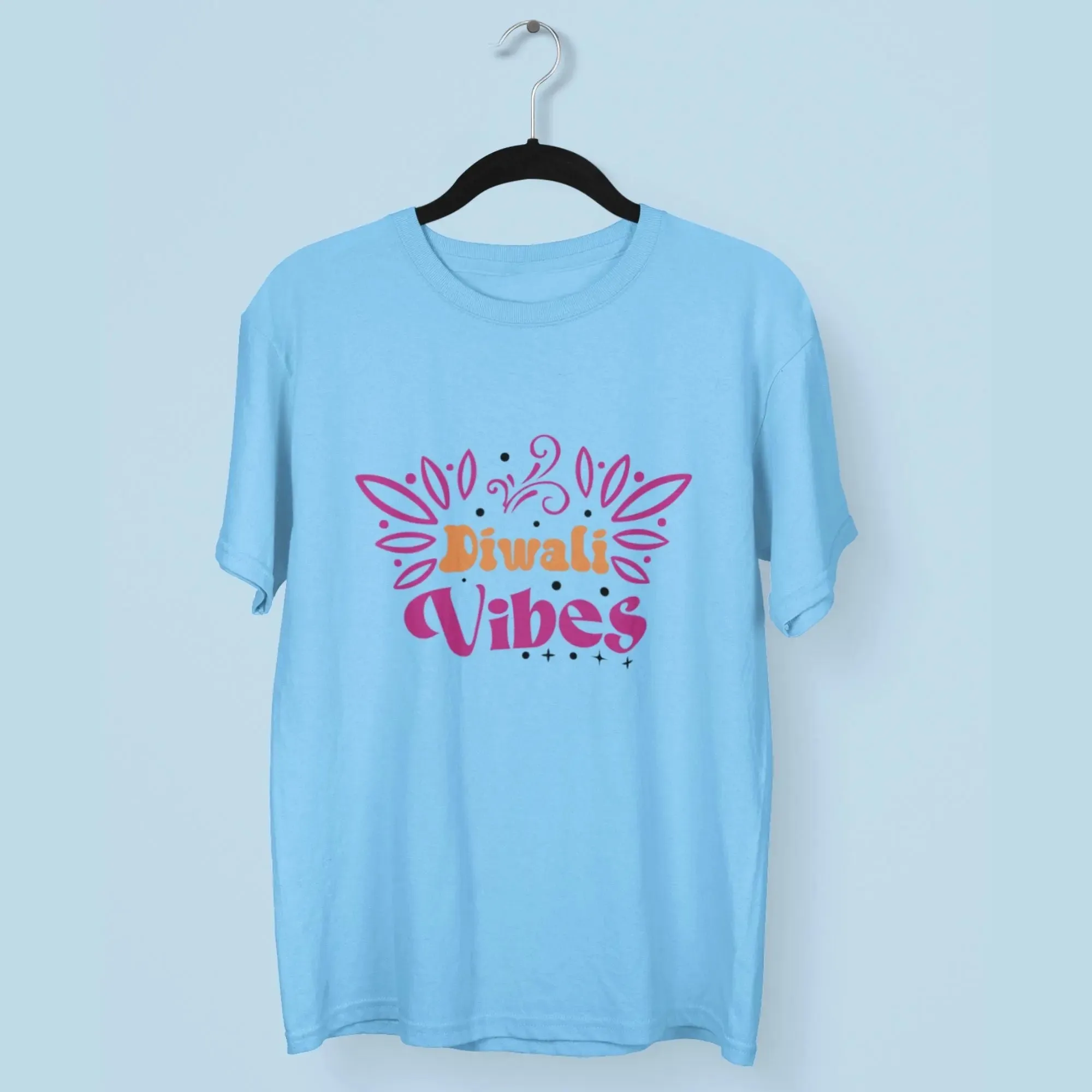 Diwali Vibes Round Neck Half Sleeve Classic T-Shirt