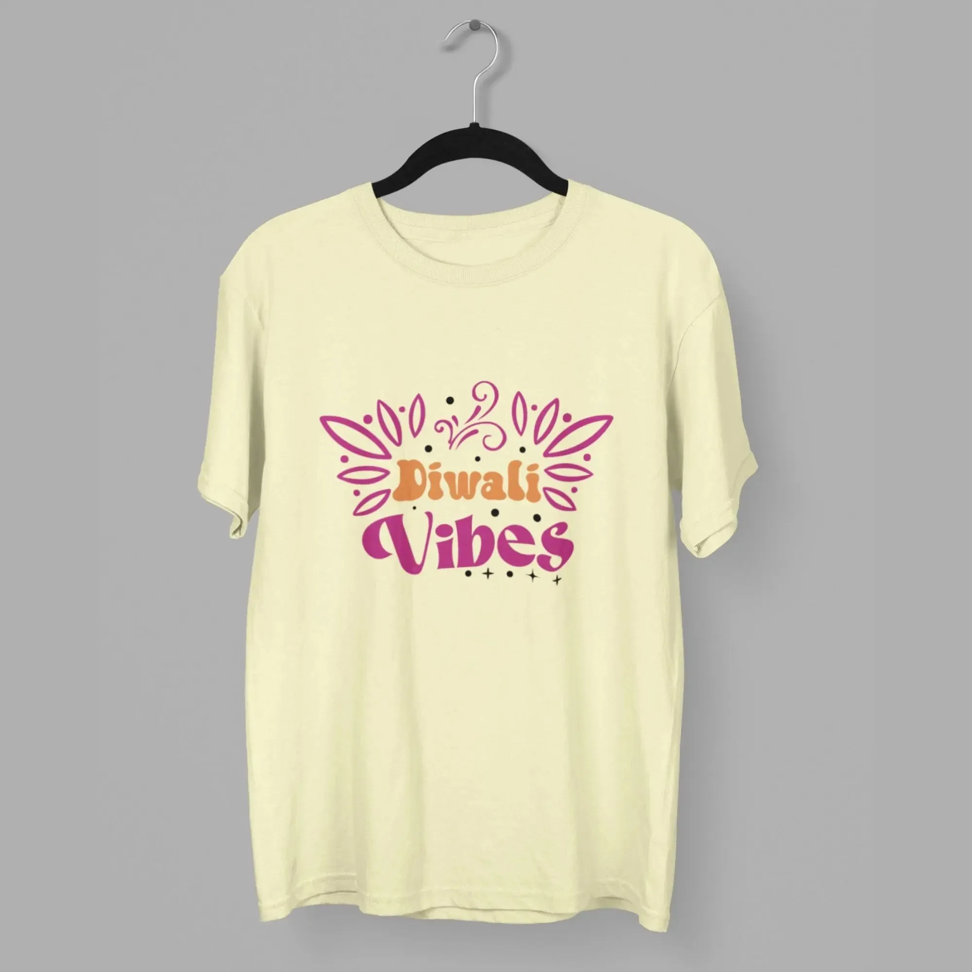 Diwali Vibes Round Neck Half Sleeve Classic T-Shirt