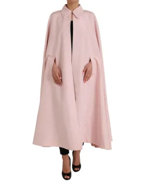 Dolce & Gabbana Long Cape Coat In Pink