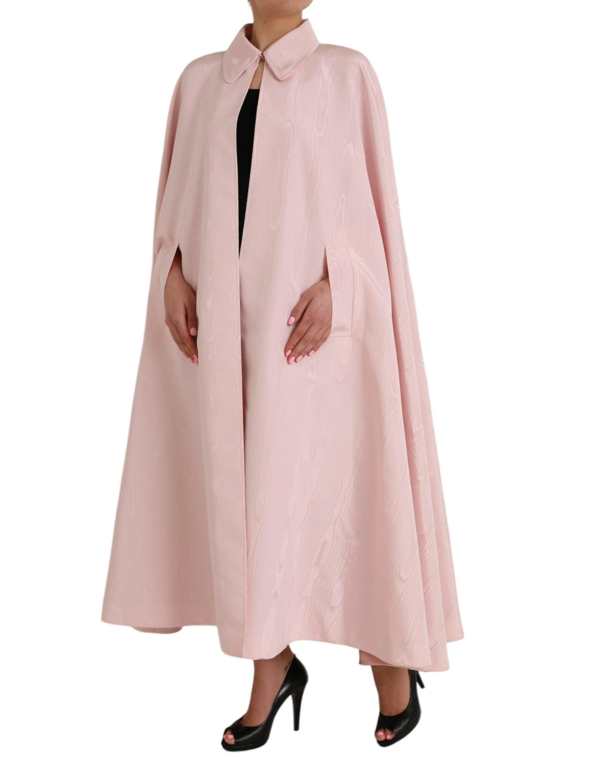 Dolce & Gabbana Long Cape Coat In Pink