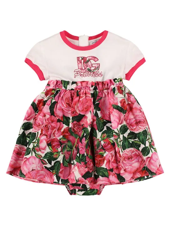Dolce&amp;Gabbana   Printed cotton dress &amp; diaper cover 
