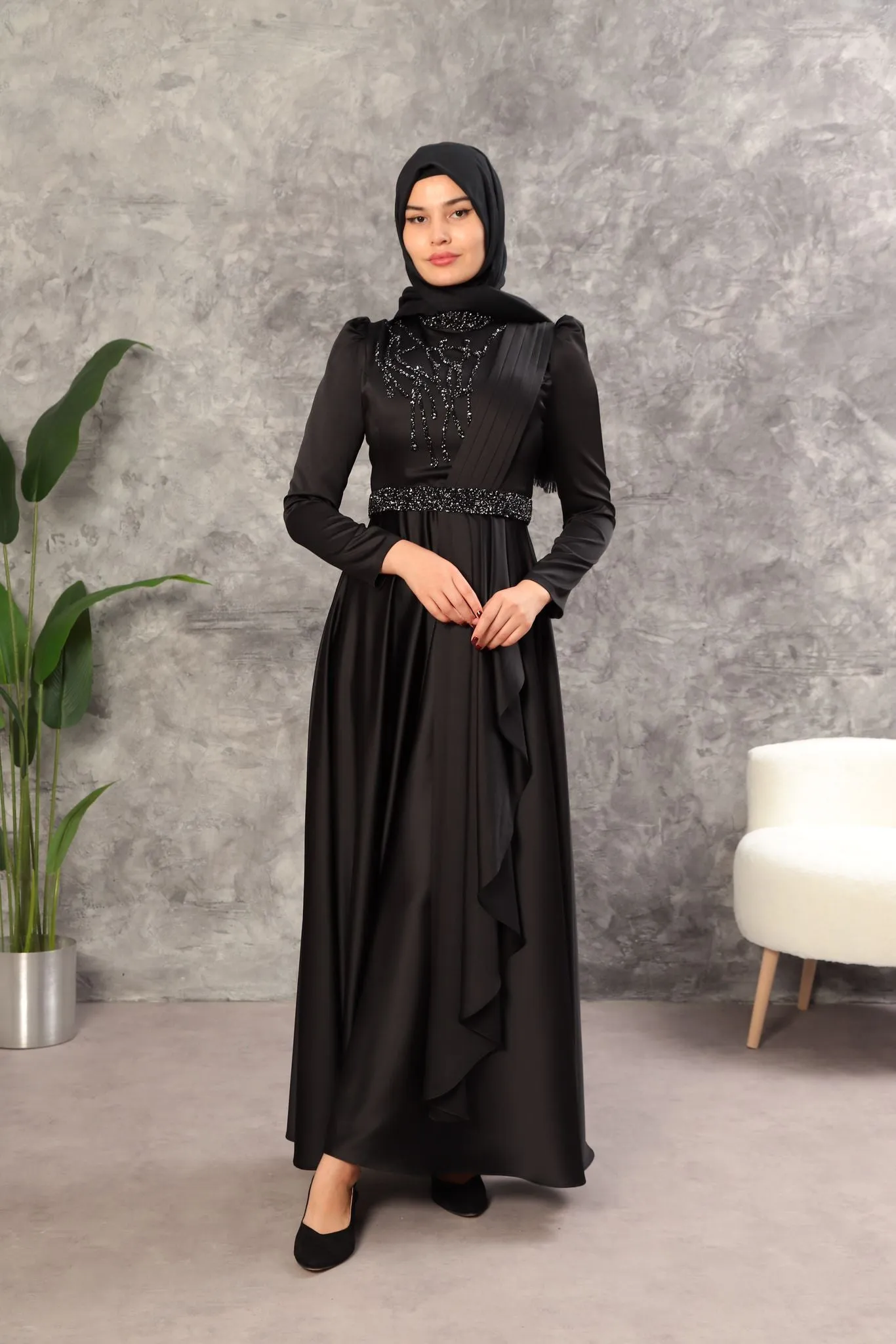 Elegant satin dress