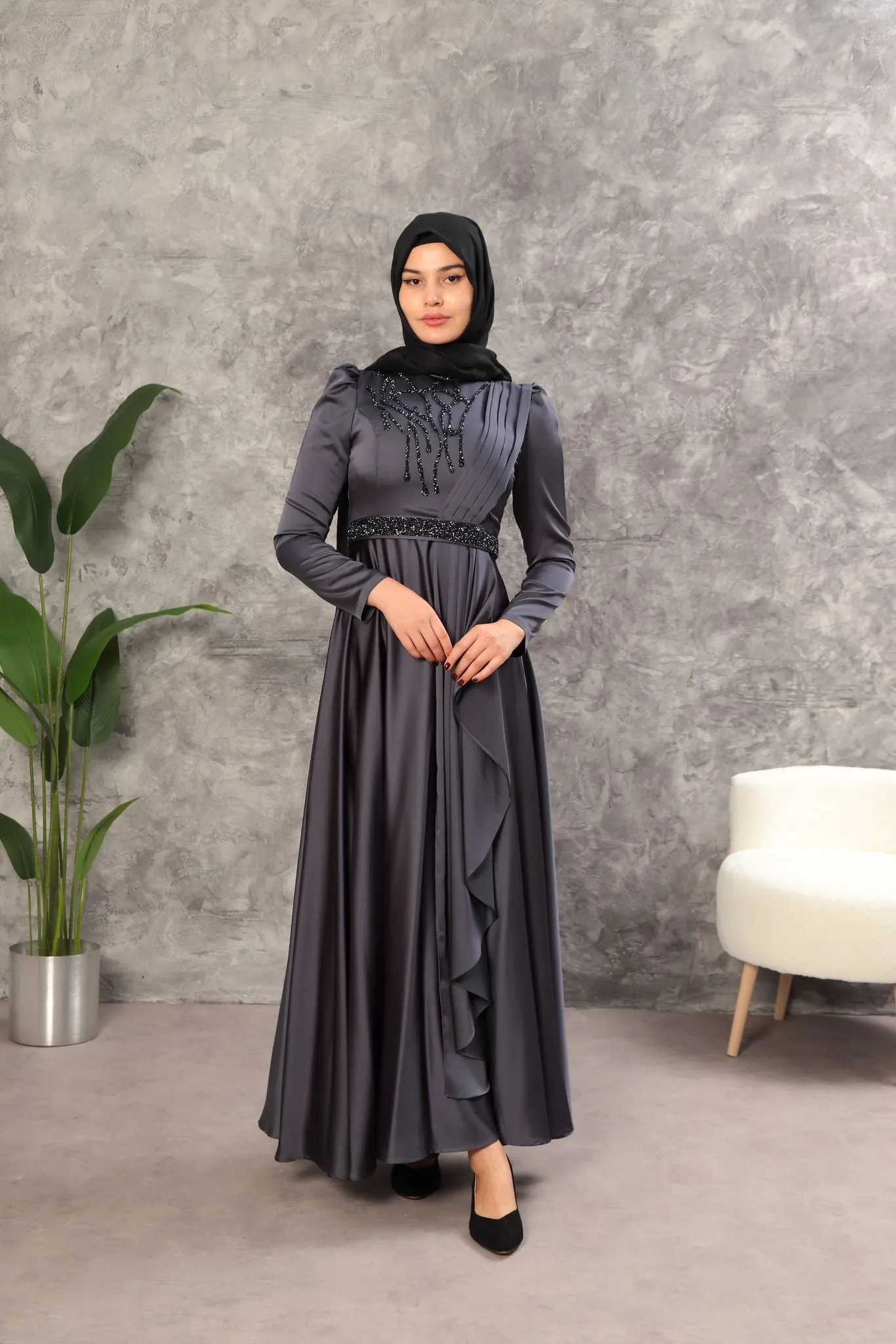 Elegant satin dress