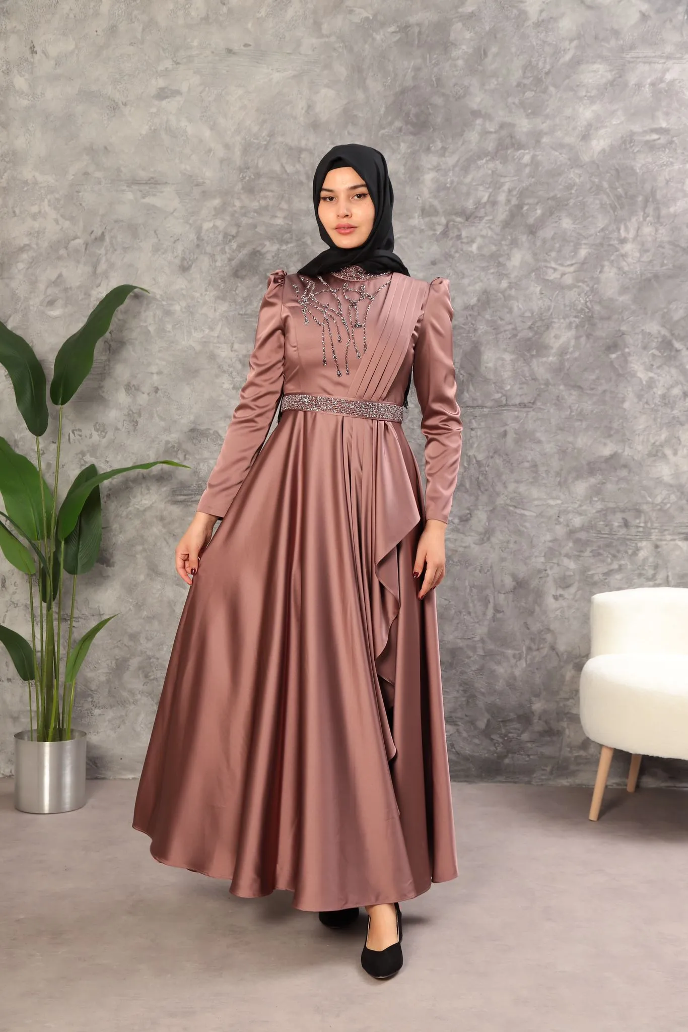 Elegant satin dress