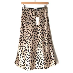 E.Ssue Leopard Print Satin Skirt NWT- Size S