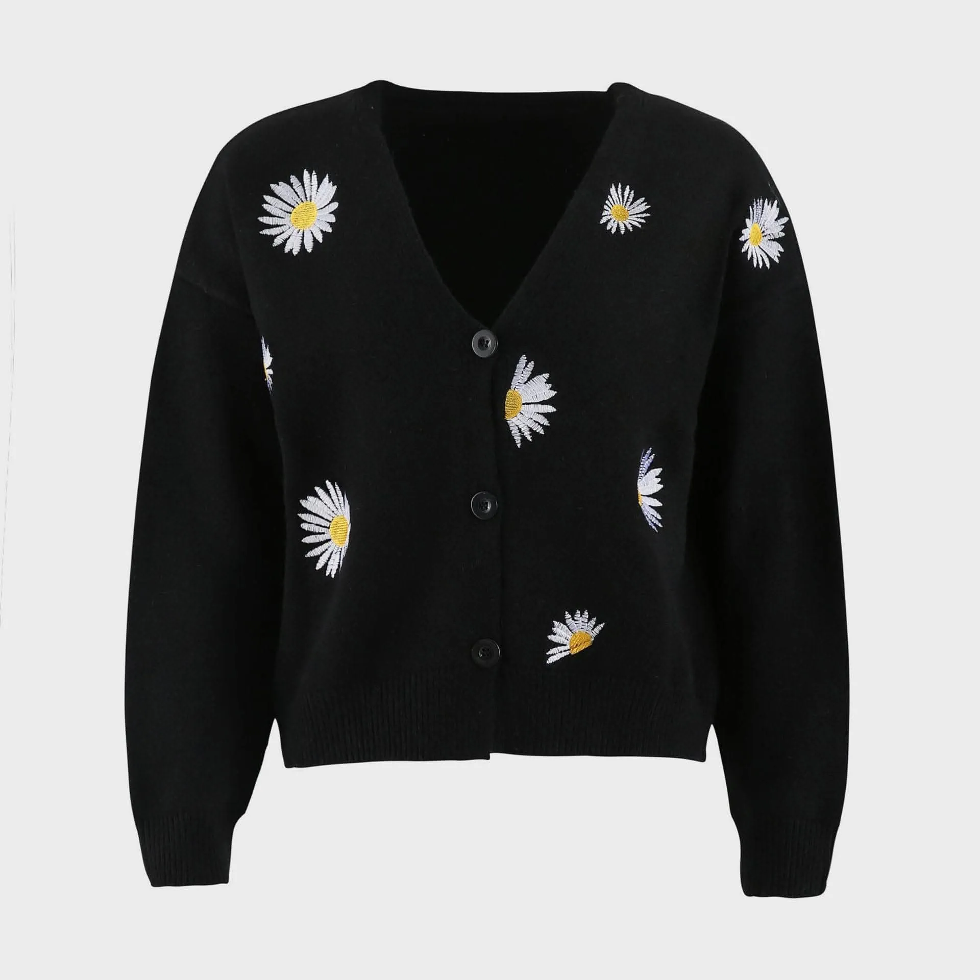 Floral Button-Up Cardigan - Soft & Stretchy