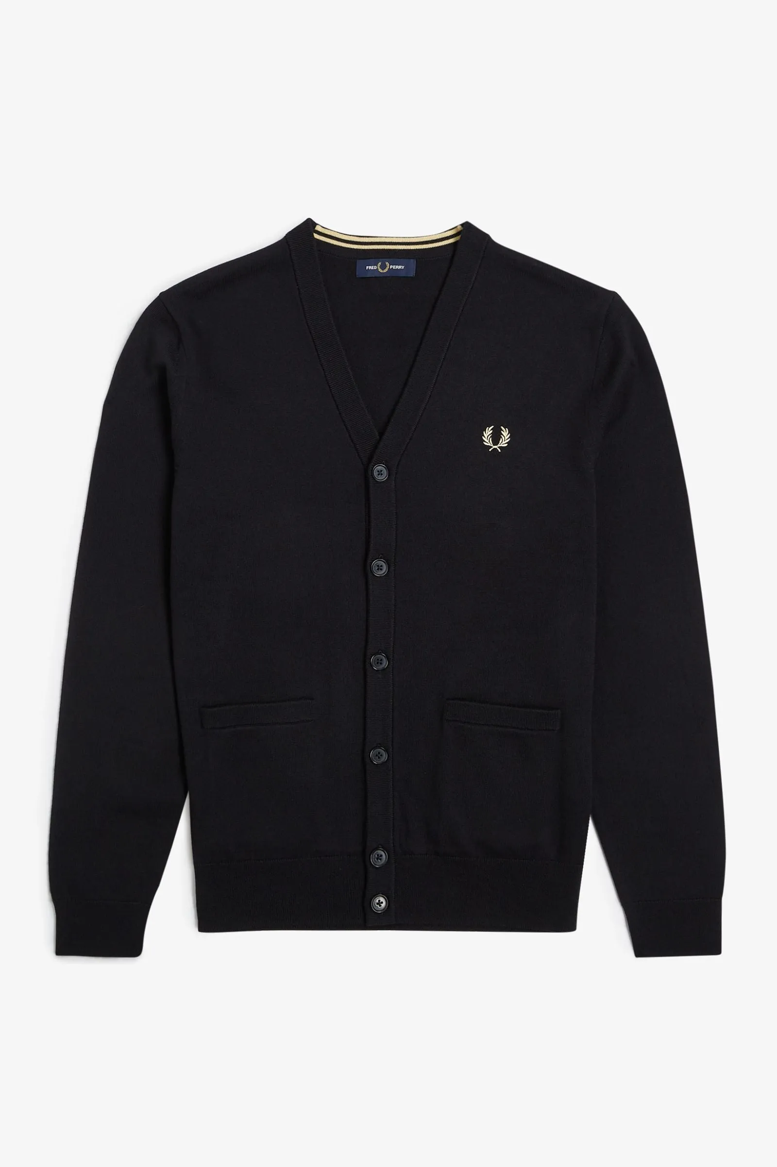 Fred Perry Men's Classic Black Cardigan