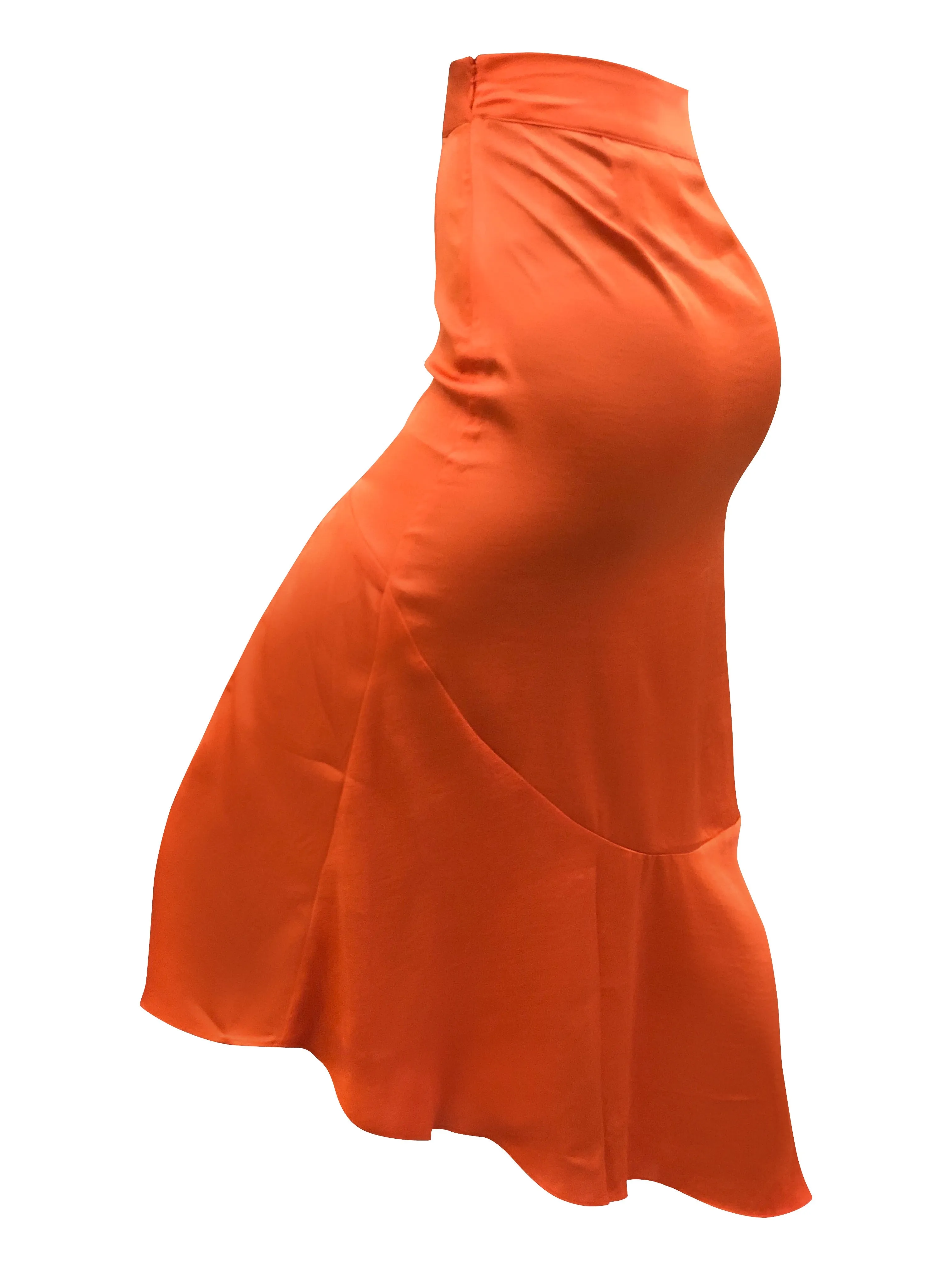 FREE PEOPLE: LOLA SLIT SKIRT HOT ORANGE