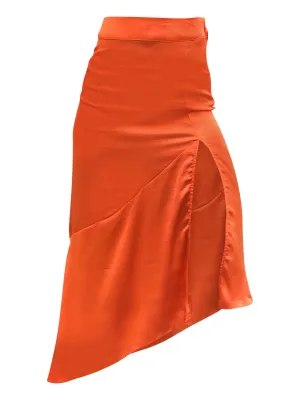 FREE PEOPLE: LOLA SLIT SKIRT HOT ORANGE