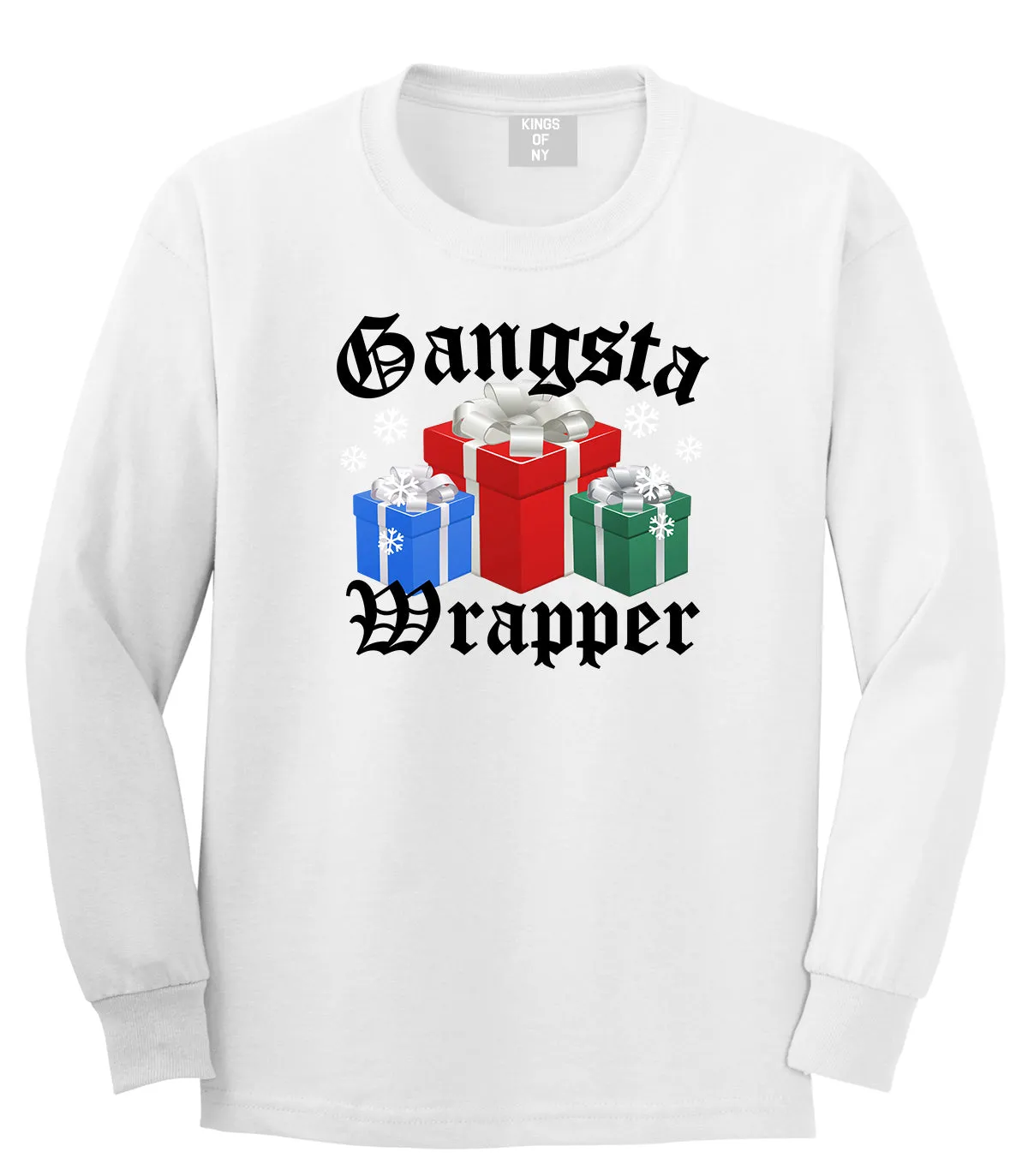 Gangsta Wrapper Christmas Gift Funny Mens Long Sleeve T-Shirt